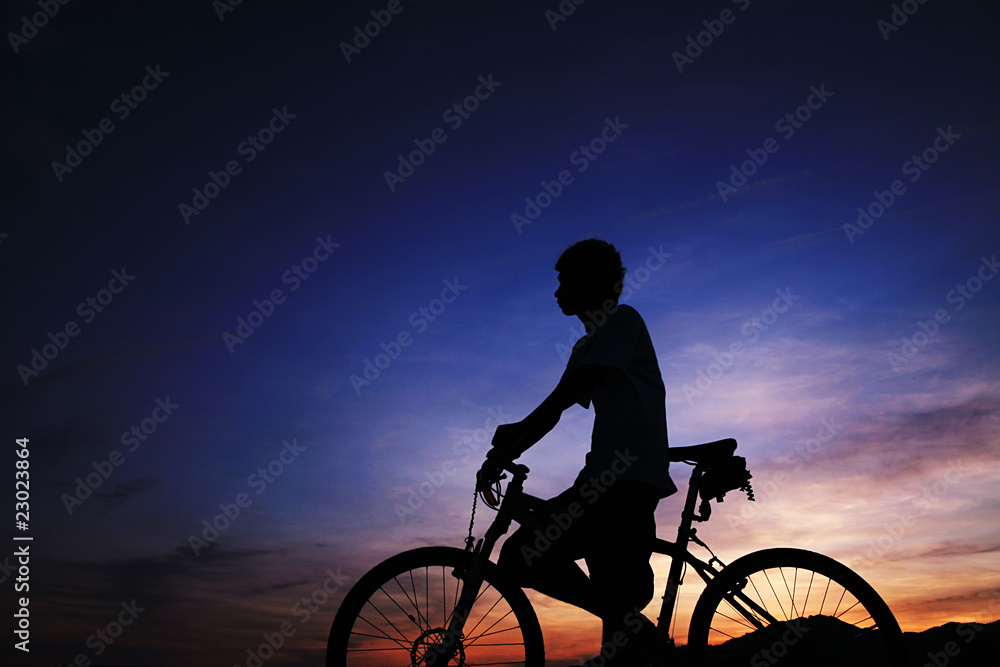 Fototapeta premium young asian man with bike