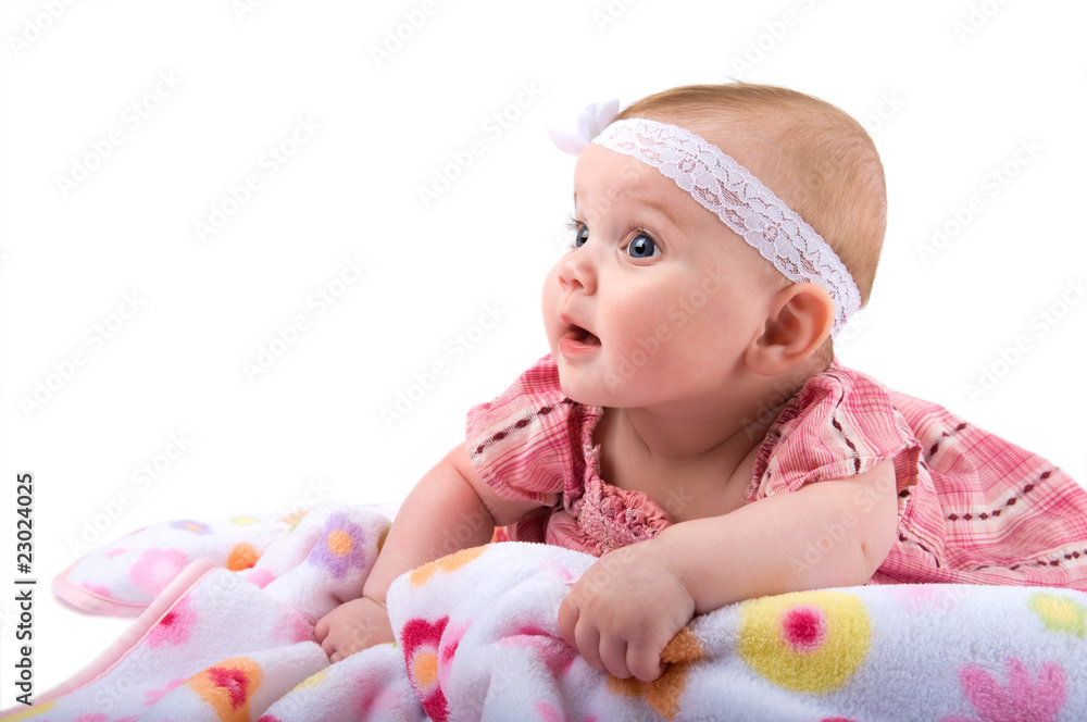 Baby Looking at Blank Copy Space Baby Looking at Blank Copy Space