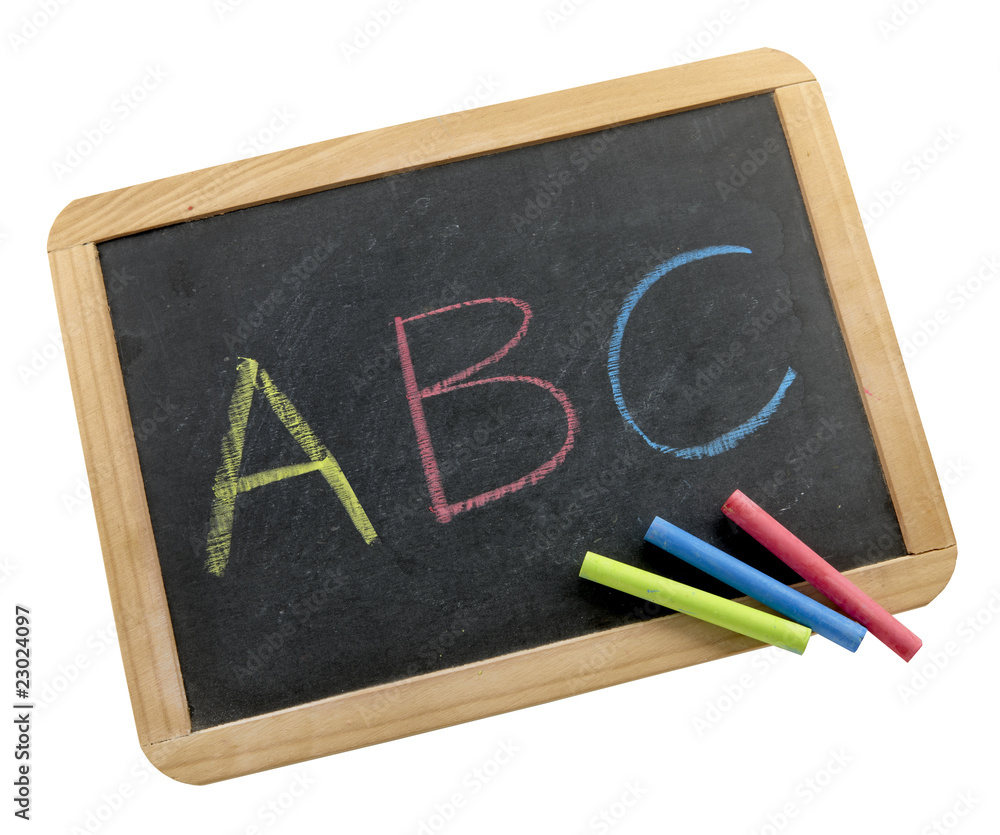 Colorful letters on chalkboard Colorful letters on chalkboard
