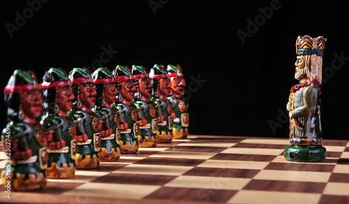 Pieces from an ecuadorian chess set between Incas & Spaniards