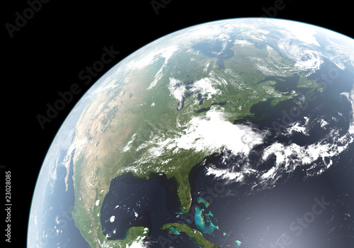 High Resolution rendering of planet Earth