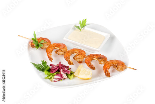 Fried kebab of shrimps