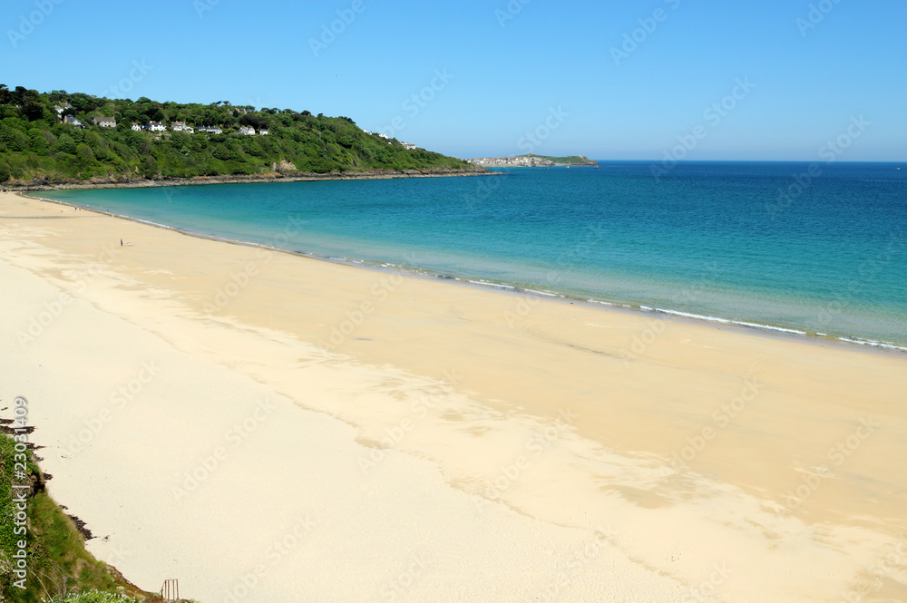 Carbis bay beach in Cornwall UK.
