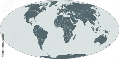 Weltkarte, world map - Mollweide Projektion