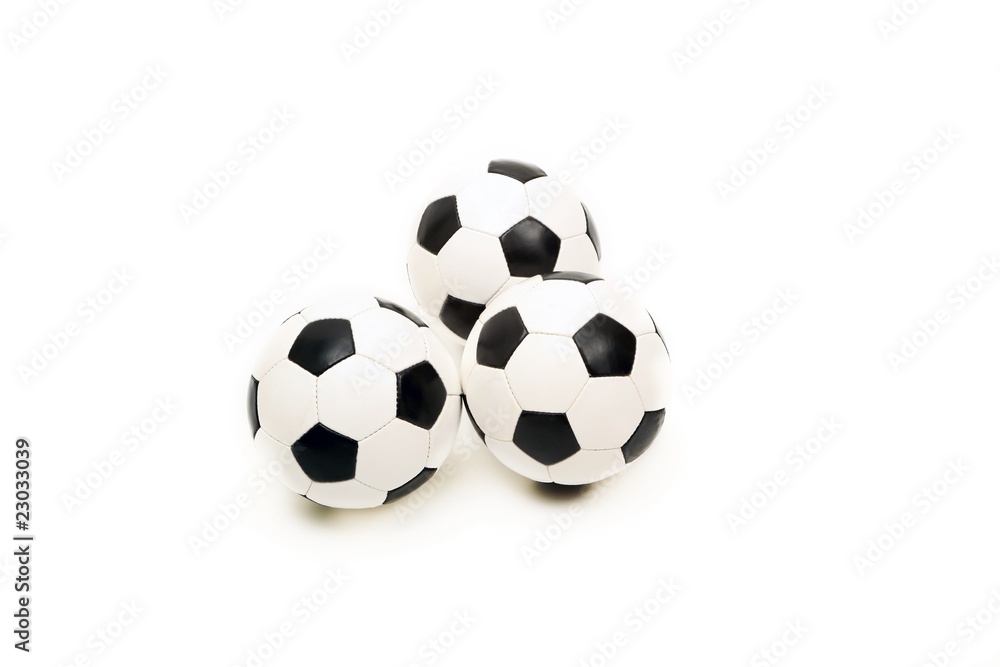 three classic soccer balls (isolated) three classic soccer balls (isolated)