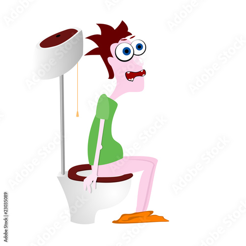 man on the lavatory pan