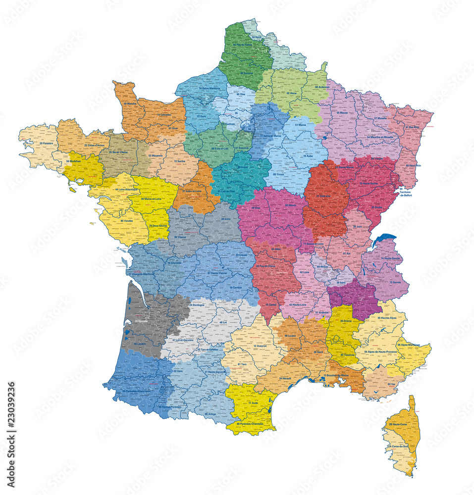 Obraz premium CARTE_FRANCE_VILLES