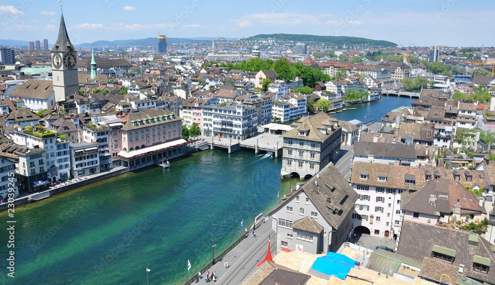 Obraz premium zurich...vue aérienne