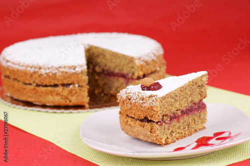 Piece of buckwheat cake