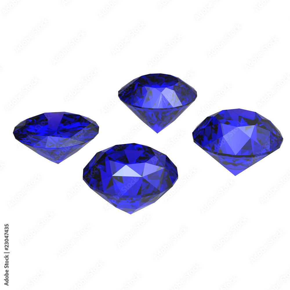 Fototapeta premium Round blue sapphire