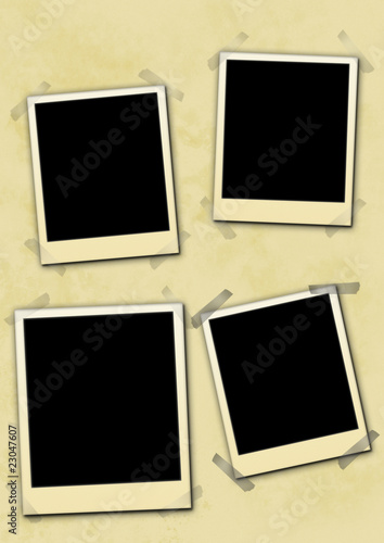 Photo Frames on aged paper
