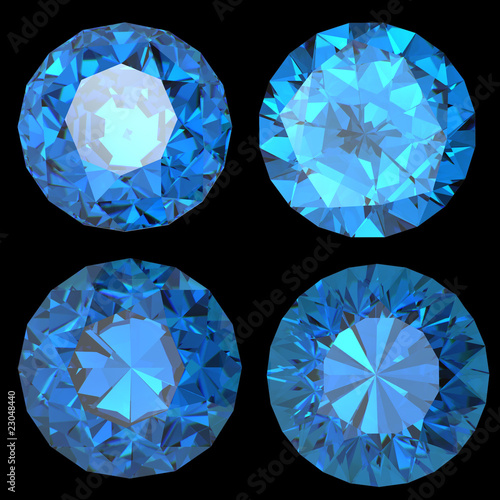 Round swiss blue topaz