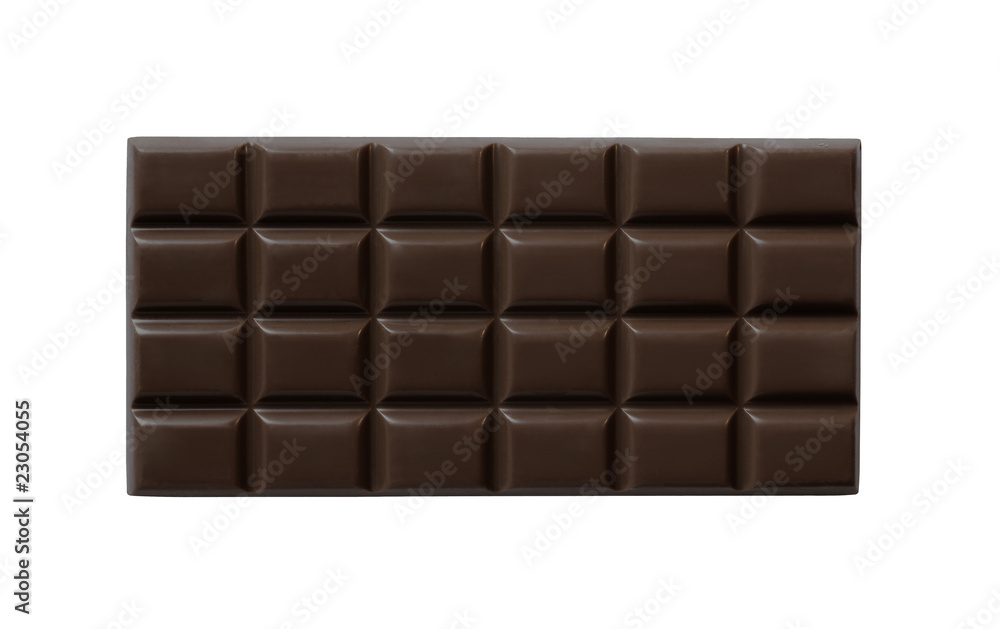 High quality dark chocolate bar isolated