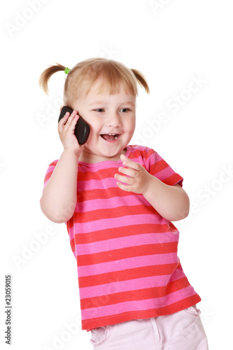 little girl with cellphone