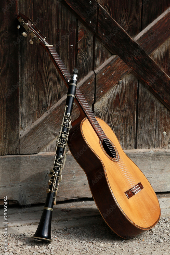 Fototapeta premium Klarientte & Gitarre