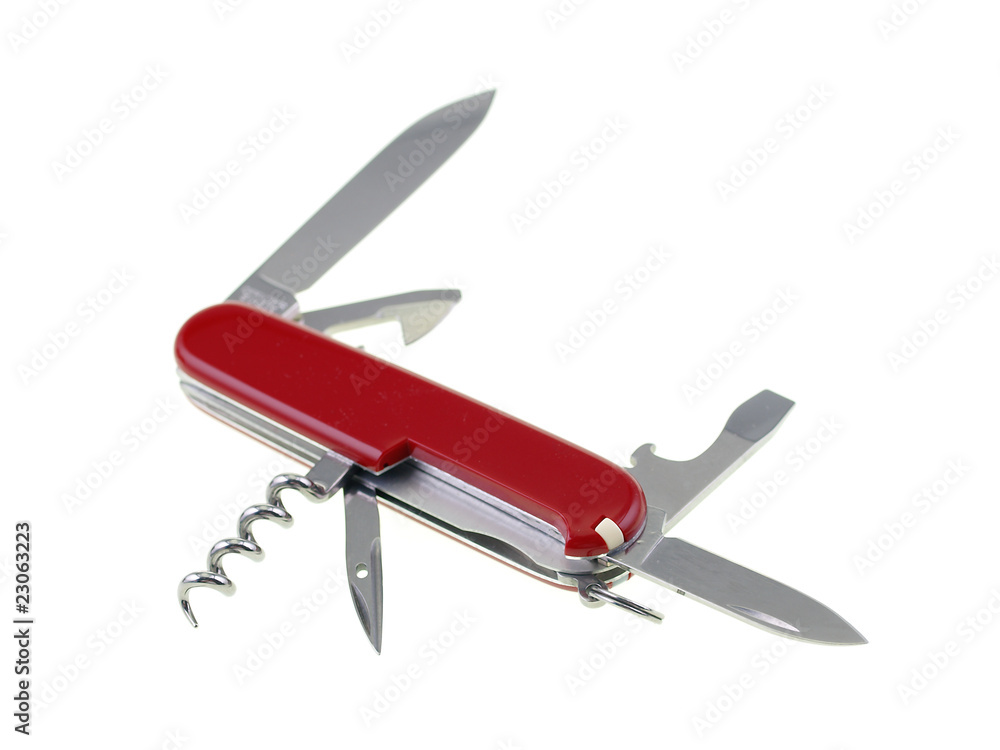 multi functional pocket knife isolated on white background multi functional pocket knife isolated on white background