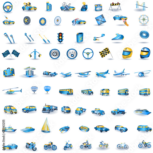 Light blue Transport icons