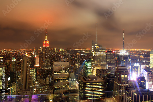 Obraz na płótnie night over New York city skyline w salonie