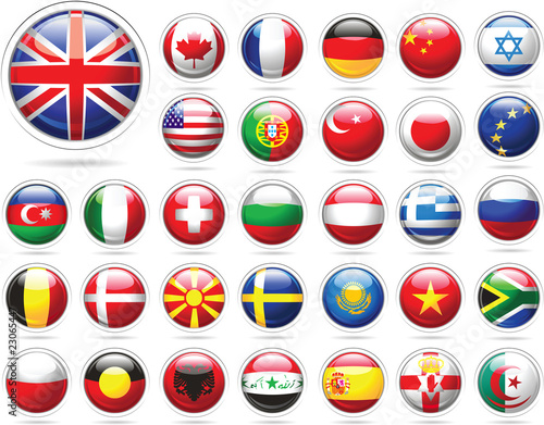 Set of flags. Glossy buttons. Free Download Set of flags. Glossy buttons. - GFXLoad