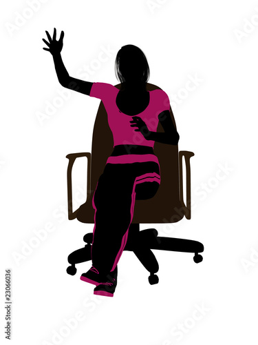 Female Workout Sitting On A Chair Silhouette