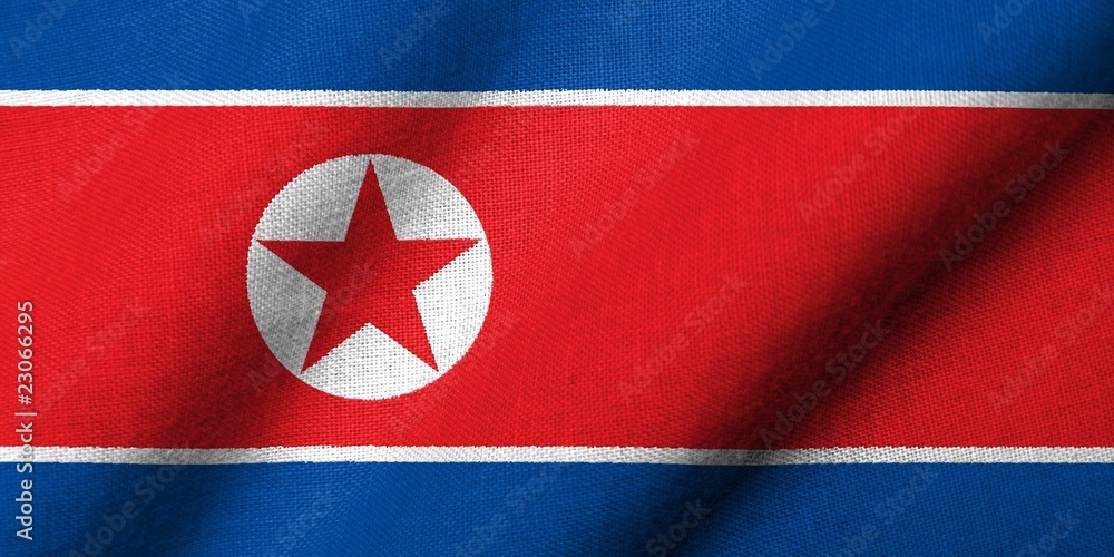3D Flag of North Korea waving