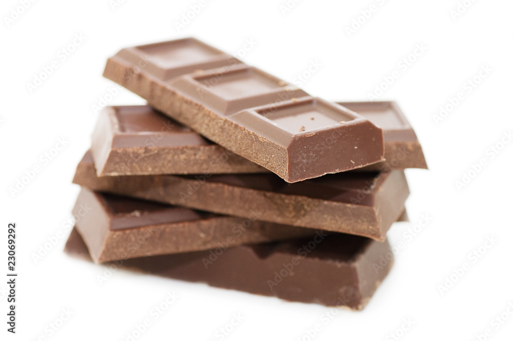dark chocolate block isolated over white dark chocolate block isolated over white