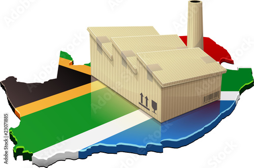 Afrique du Sud et usine délocalisée (détouré)