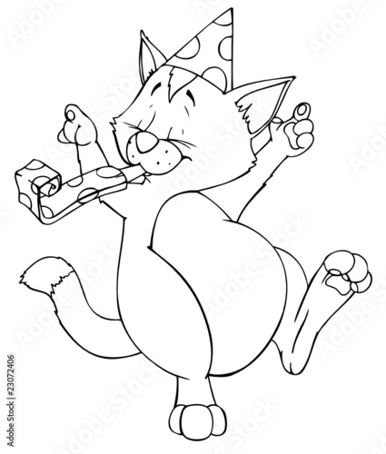 Katze, Kater, Geburtstag, Party, Feier, Partyhut, Fest