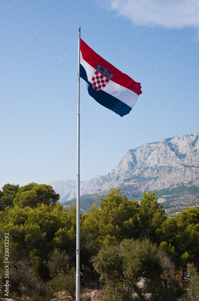 Waving flag of Croatia