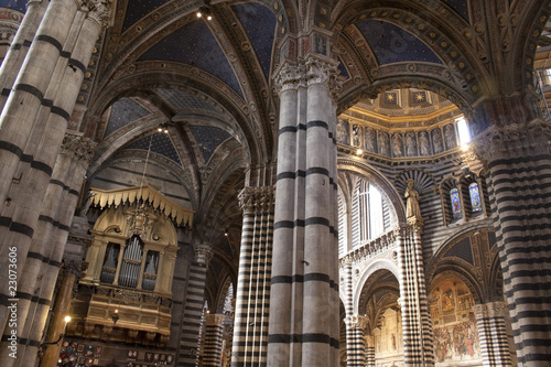 Magnificent Interior of the Cathedral in Siena. Italy, Europe