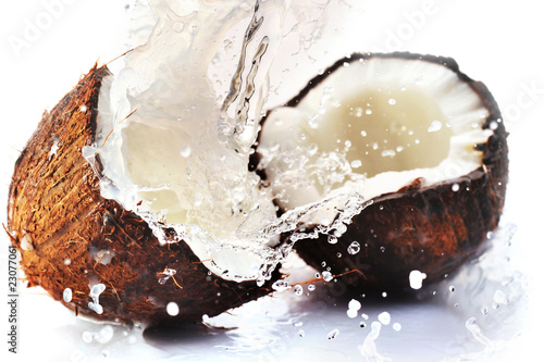 cracked coconut with splash