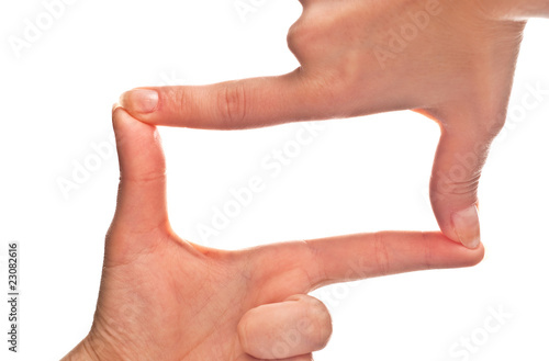 Frame from fingers