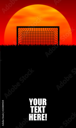 plakat fussball-tor im abendrot II