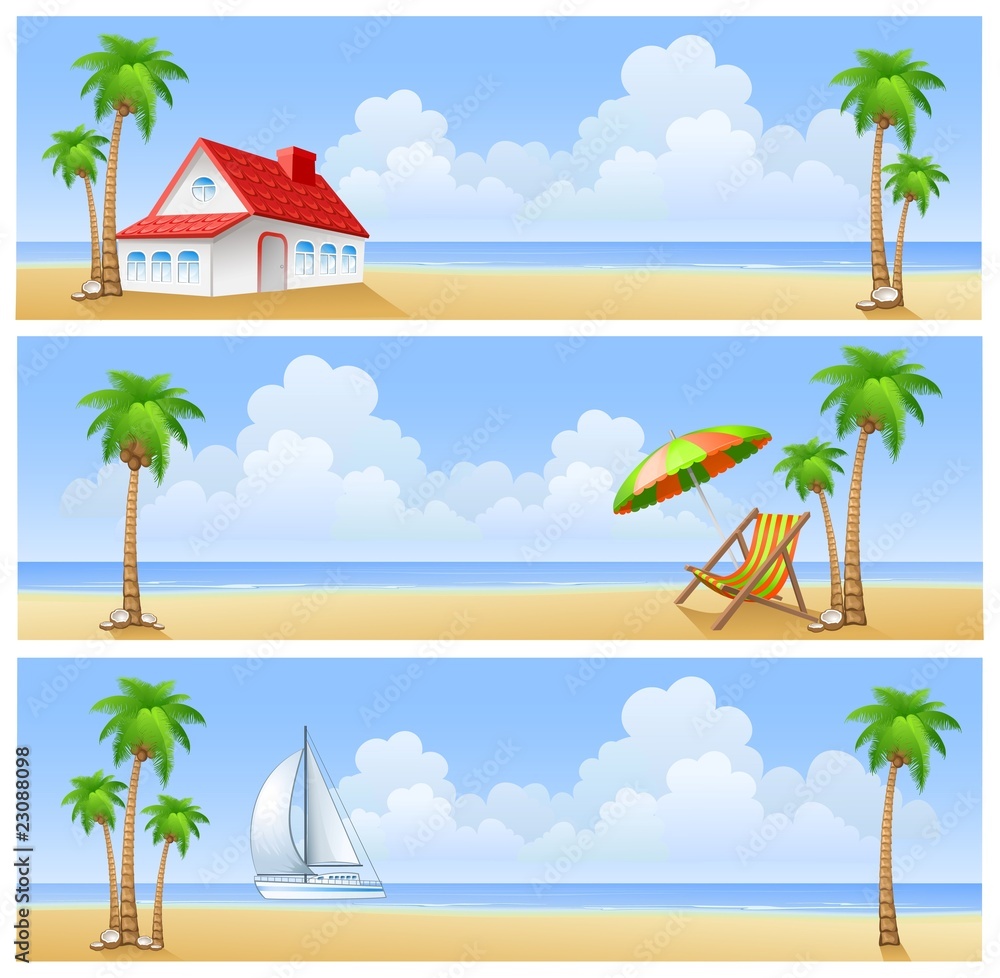 Obraz premium Beach of island. Summer set