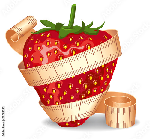 Strawberry in a measuring tape