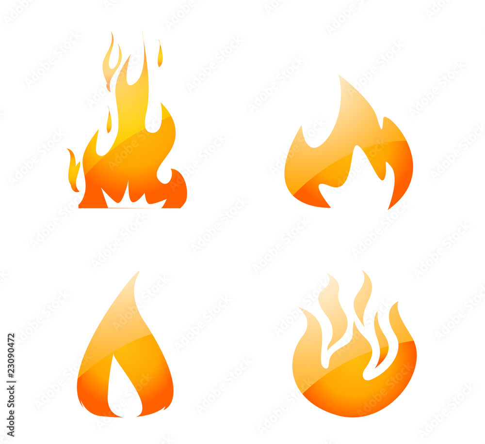 Fire Icons set vector Fire Icons set vector