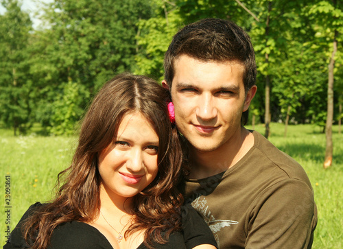 young man and girl outdoor