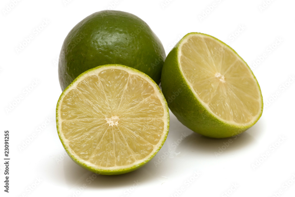 Lime cut into sections Lime cut into sections