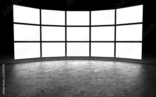 Several light box with blank space,3D rendering