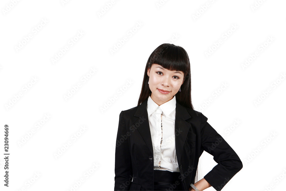 Smiling business woman. Isolated over white background Smiling business woman. Isolated over white background