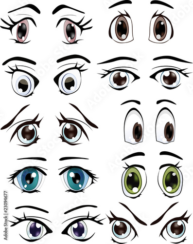 The complete set of the drawn eyes