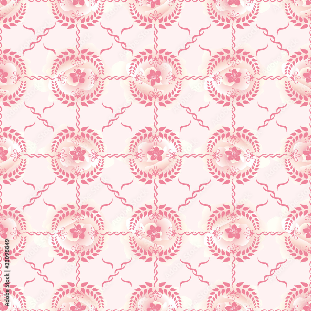 Seamless floral pink background Seamless floral pink background