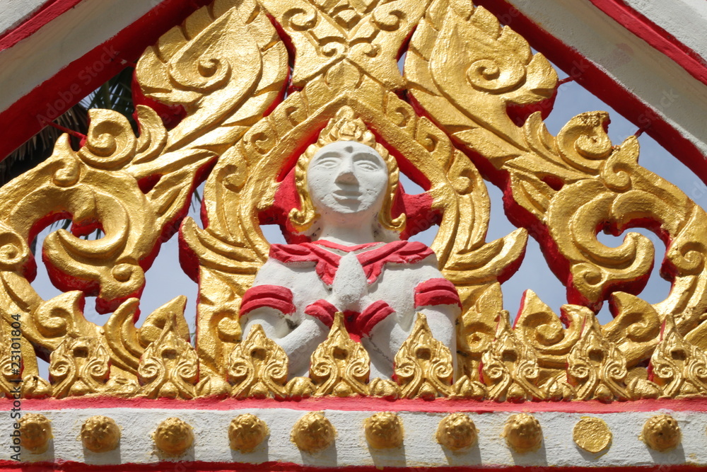 art on archway of temple, Non Rang, Yangsrisurat, Mahasarakam