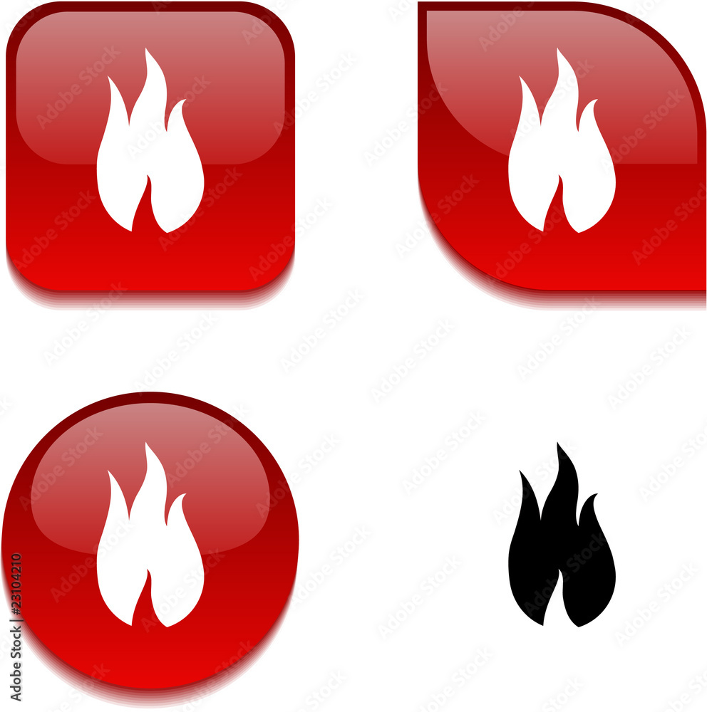 Fire glossy button.