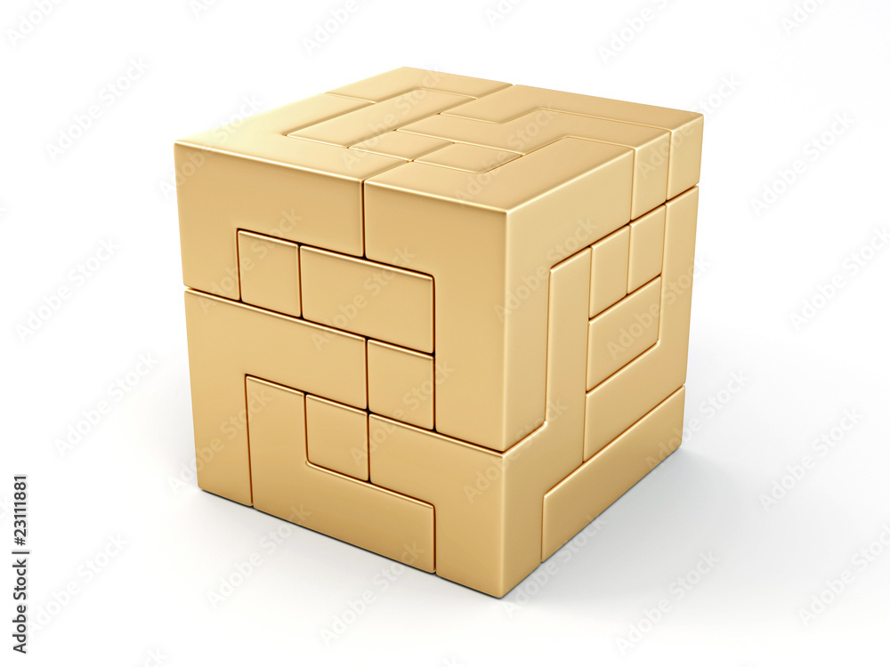 A cube built from blocks. Puzzle A cube built from blocks. Puzzle