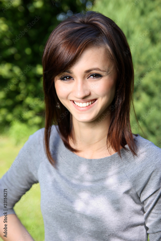 Cheerful girl outdoor Cheerful girl outdoor
