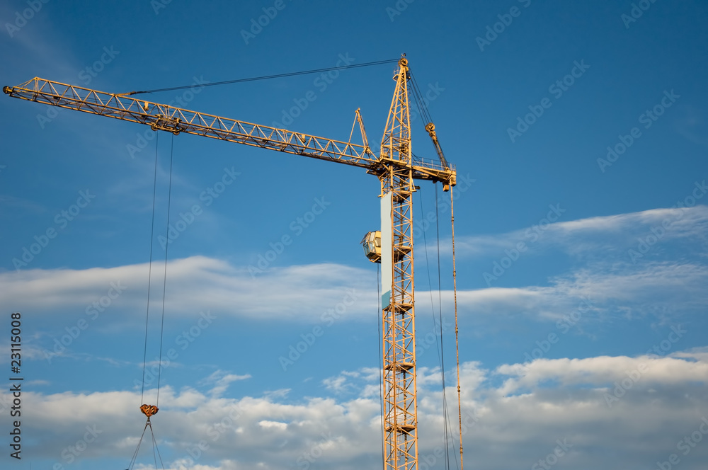 The crane elevating