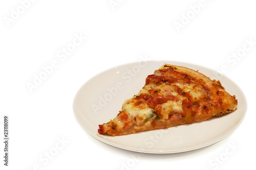 piece of tasty pizza on plate