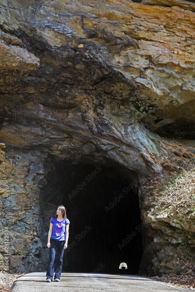 Girl admiring the rock in Red River Gorge State Park