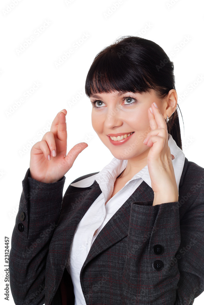 charming young woman in a dark business suit charming young woman in a dark business suit